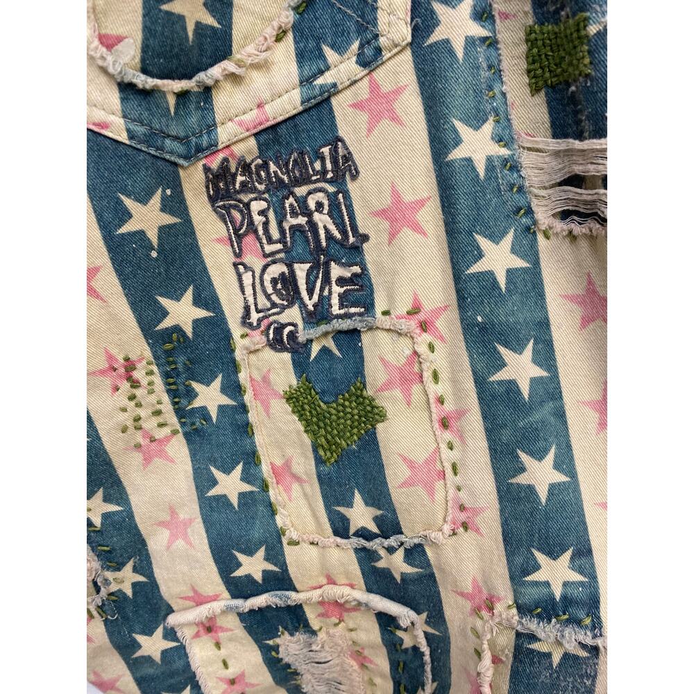 Magnolia Pearl Dare Devil Miner Pants, OSFM, Americana, Shabby Stars Stripes - Picture 7 of 11